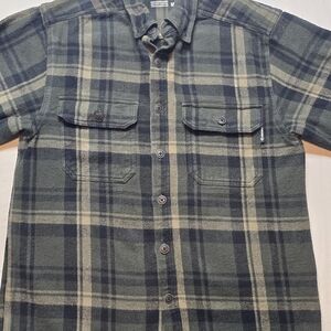 Wolverine Men's Green and Black Plaid Shirt